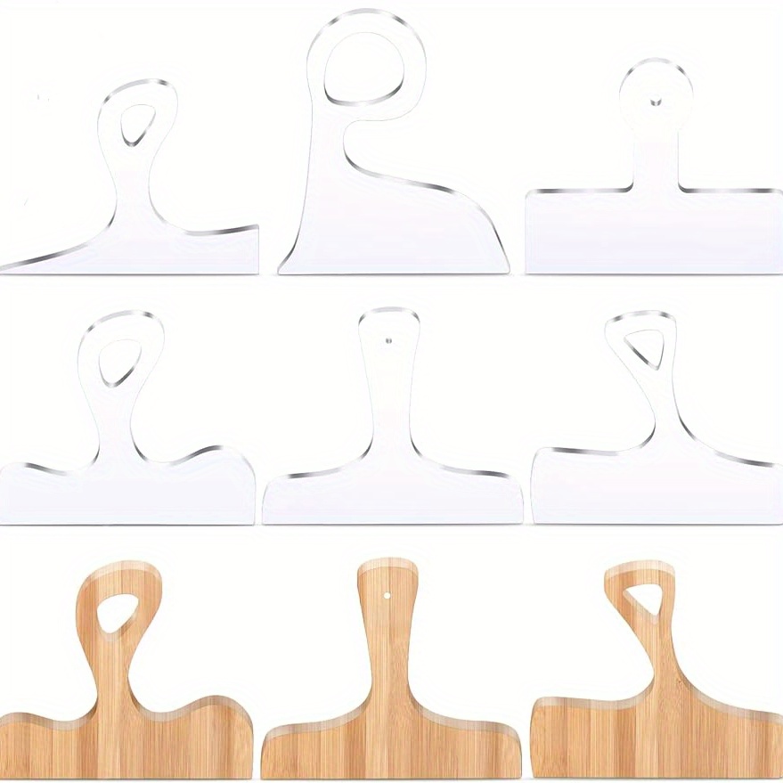 

6 Pieces Acrylic Router Templates For Woodworking - Clear Cutting Board Templates With Charcuterie Board Handles - Perfect For Kitchen Use