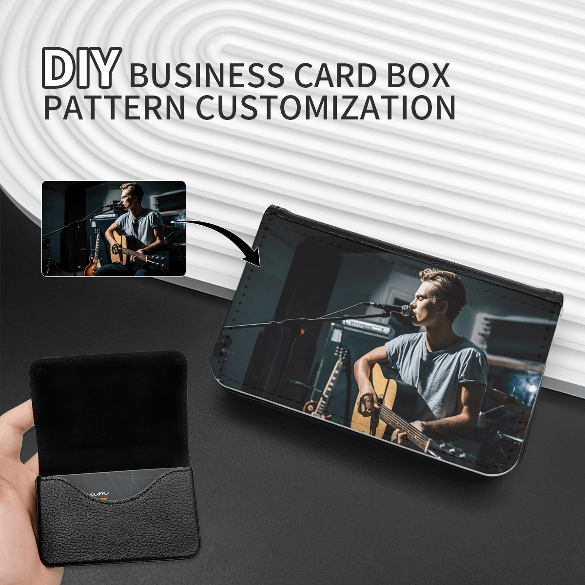 

Custom Photo Leather Business Card Holder - Personalized Name Card & - Stylish Men's Accessory For Valentine's Day, Birthdays & Gifts, Diy Crafting | Customizable Cover | Card Holder