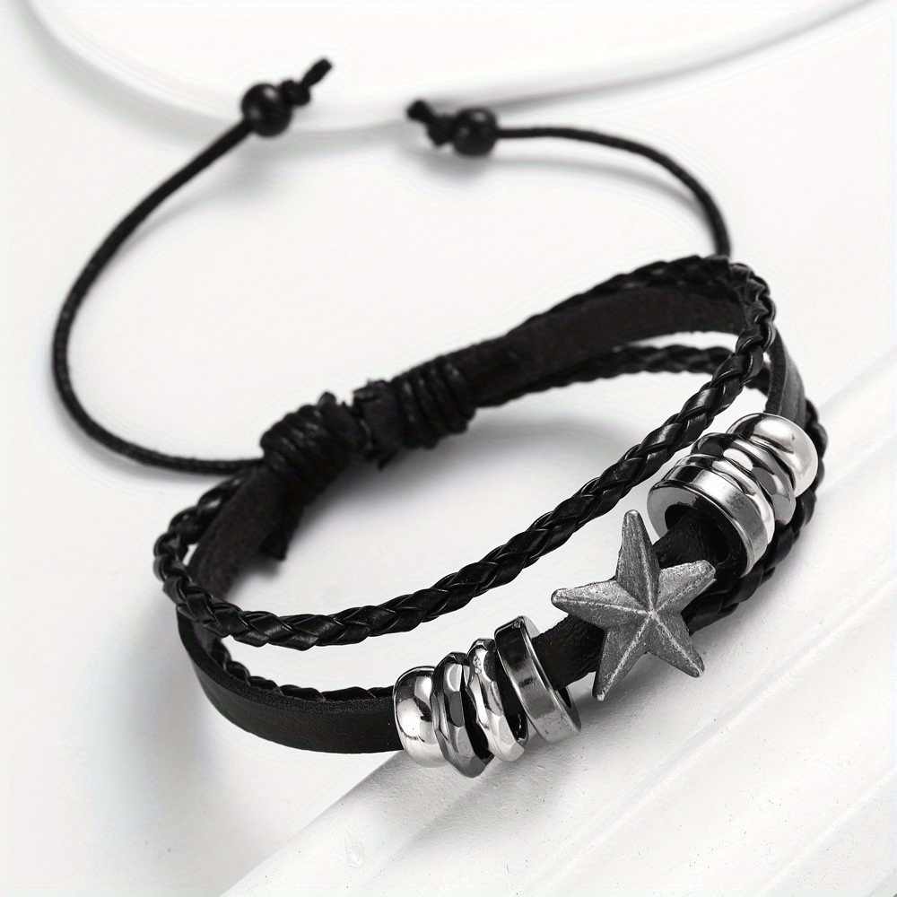 PEOVLVN Braccialetti Punk in Pelle con Borchie - Regolabili Gotici a Punta per Uomini e Donne - Stile Anni '80, Accessori Emo per Halloween (Stile B