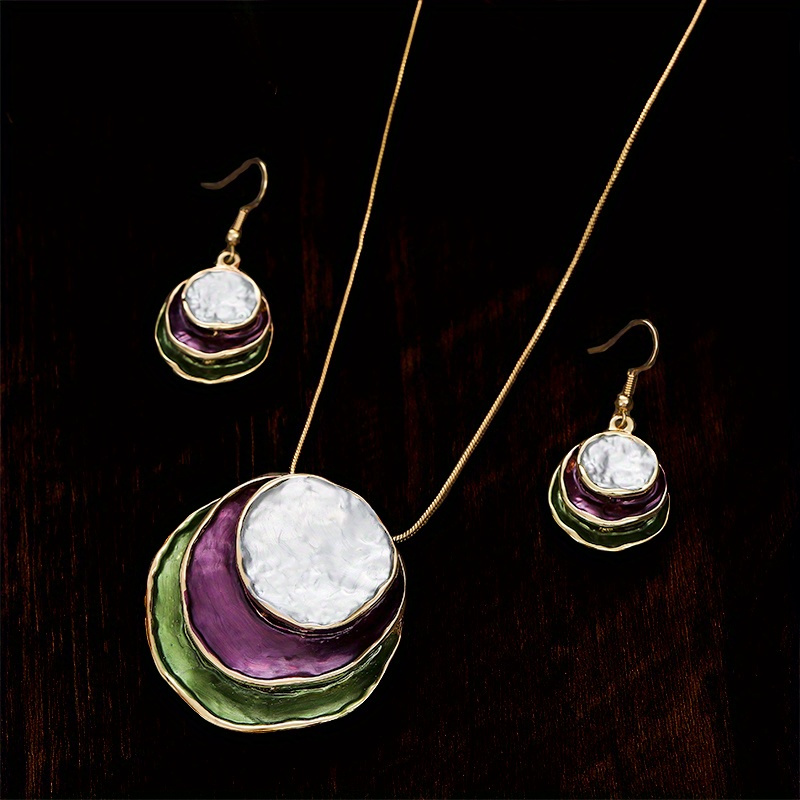 

1pc/2/3pcs And Round Pendant & Necklace, For Birthdays Or Any