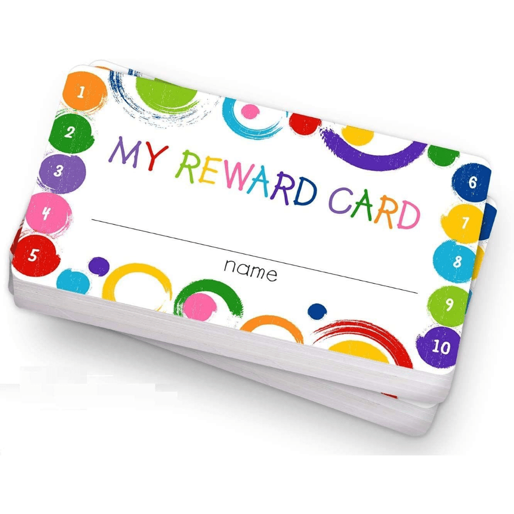 

100-pack My Reward Punch Cards With Hole - Perfect For Classroom, Home Behavior Incentives & Business Loyalty Programs, 3.5"x2" Motivational Cute Cards