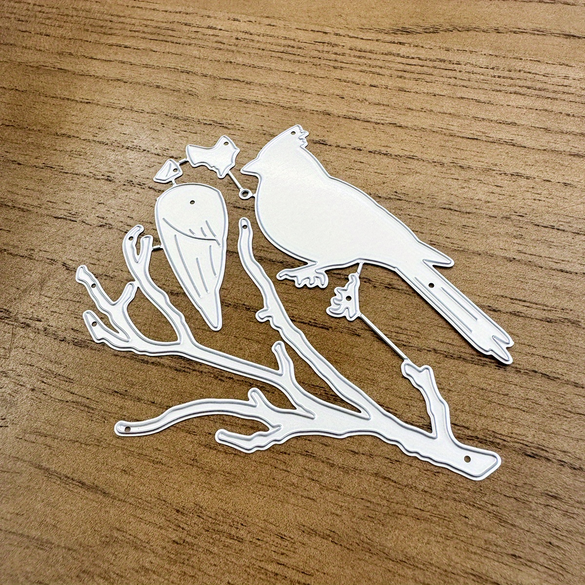 TEMU Lovely Layers Christmas Birds On Branch Metal Cutting Dies Diy Scrapbooking Album Greeting Cards Home Decoration Holiday Blessing Handle Hand