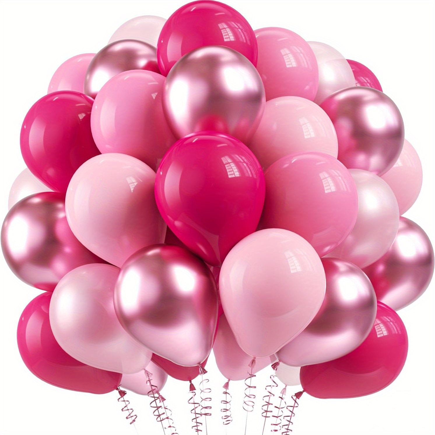 

50pcs Metallic Pink Hot Pink Latex Balloons, Wedding Decor, Birthday Party Decor, Anniversary Decor, Graduation Decor, Holiday Decor, Mother's Day Decor, Indoor Outdoor Decor, Home Decor, Room Deco