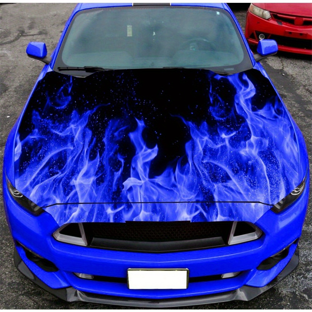 

Vinyl Car Hood Wrap Full Color Graphics Decal Stickers Flame Style