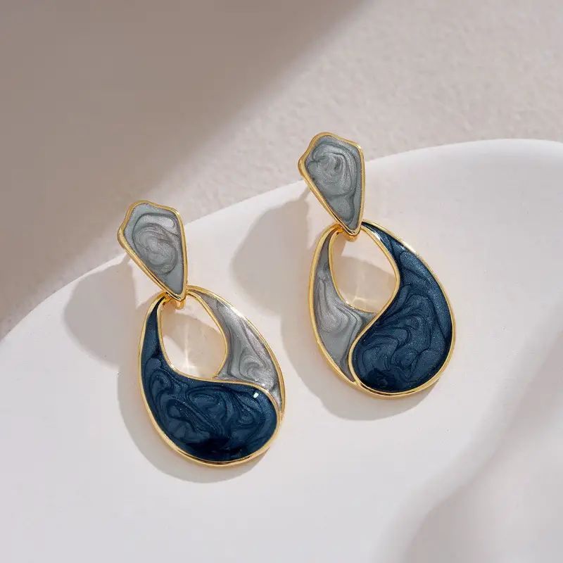 1pair Elegant And Exquisite Blue Water Drop Earrings For Girls, Ideal Gifts For Best Friends