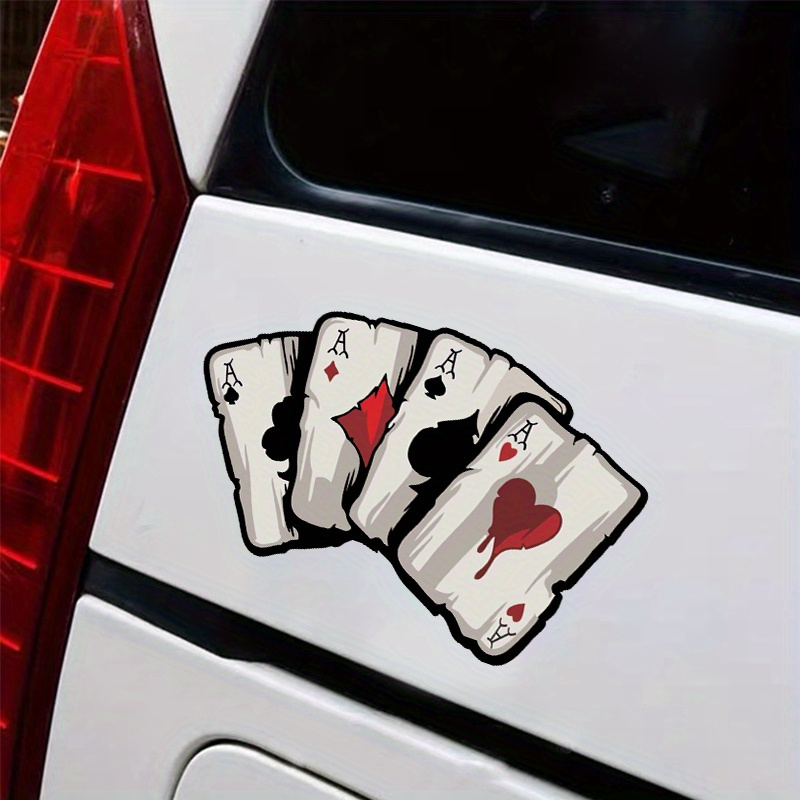 Motorcycle Decals, Motocross Fuel Cafe Racer Body Car Windows Funny Decoration Playing Card Stickers Christmas Gift