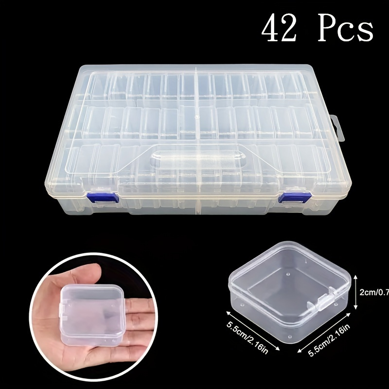 

42-compartment Clear Plastic Organizer Box For Beads, Nail Art & Jewelry - Versatile Craft Storage Solution