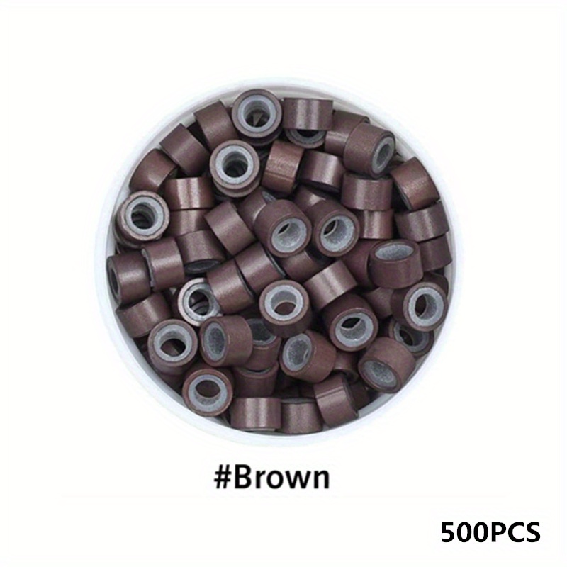 500pcs Hair Extentions Micro Rings Links Beads, 5mm Aluminium Lined Beads For Human Hair Extensions Tool-multi-colored