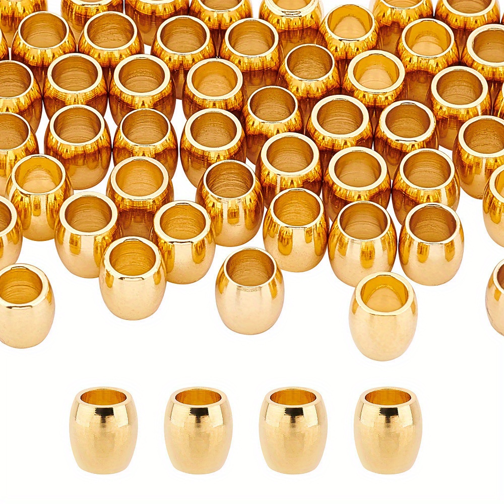 

50pcs Gold Plated Large Hole Beads