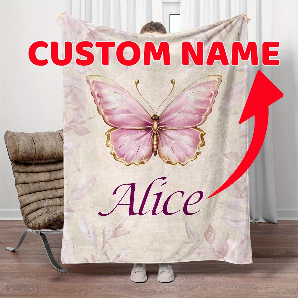 

1pc Name Blanket, Portable Flannel Blanket For Sofa, Bed, , , , , , , And Bed - And Flannel Blanket