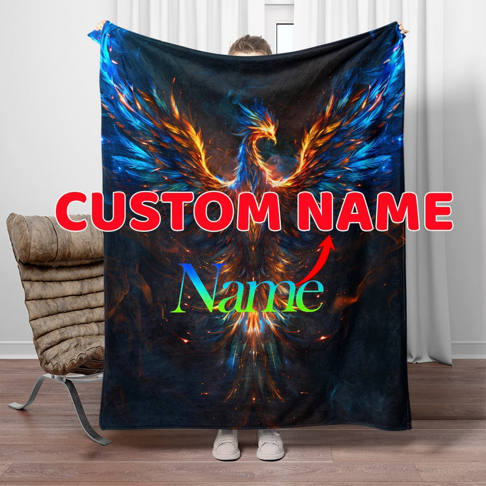 

1pc Blanket, Phoenix Personalized Portable Blanket, Blanket For Sofa, Bed, , Camping, , , , , And Bed, And Blanket