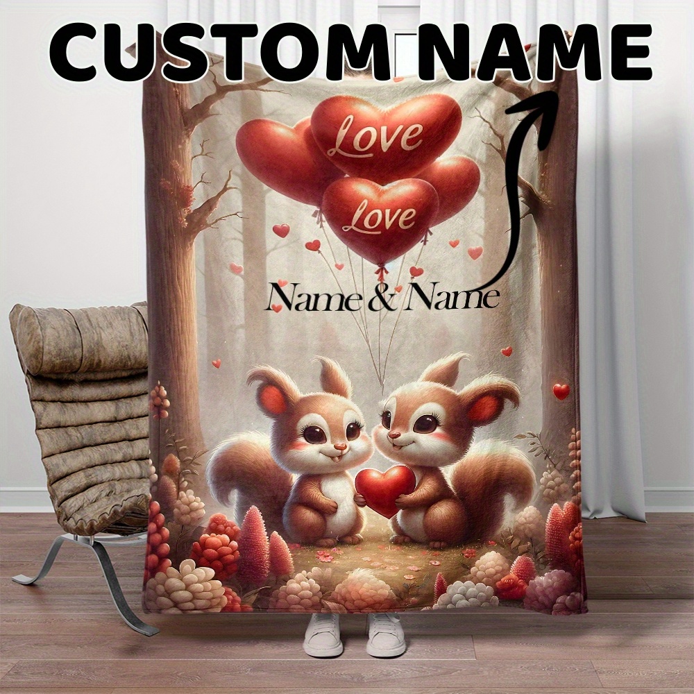 

1pc Name Blanket, Personalization Portable Blanket, Flannel Blanket For Sofa, Bed, , , , , , , And Bed - And Flannel Blanket