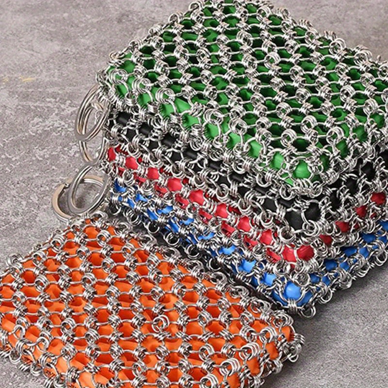 

Steel Chainmail For Cookware, Uncharged Cleaning For , Pans, Iron Skillets - Dishwashing Tool