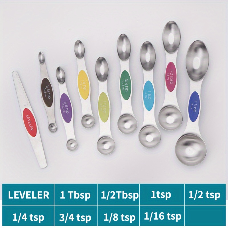 TEMU 9pcs Magnetic Measuring , Sided For Liquid And Dry Ingredients - In , Accurate Measurements Eid