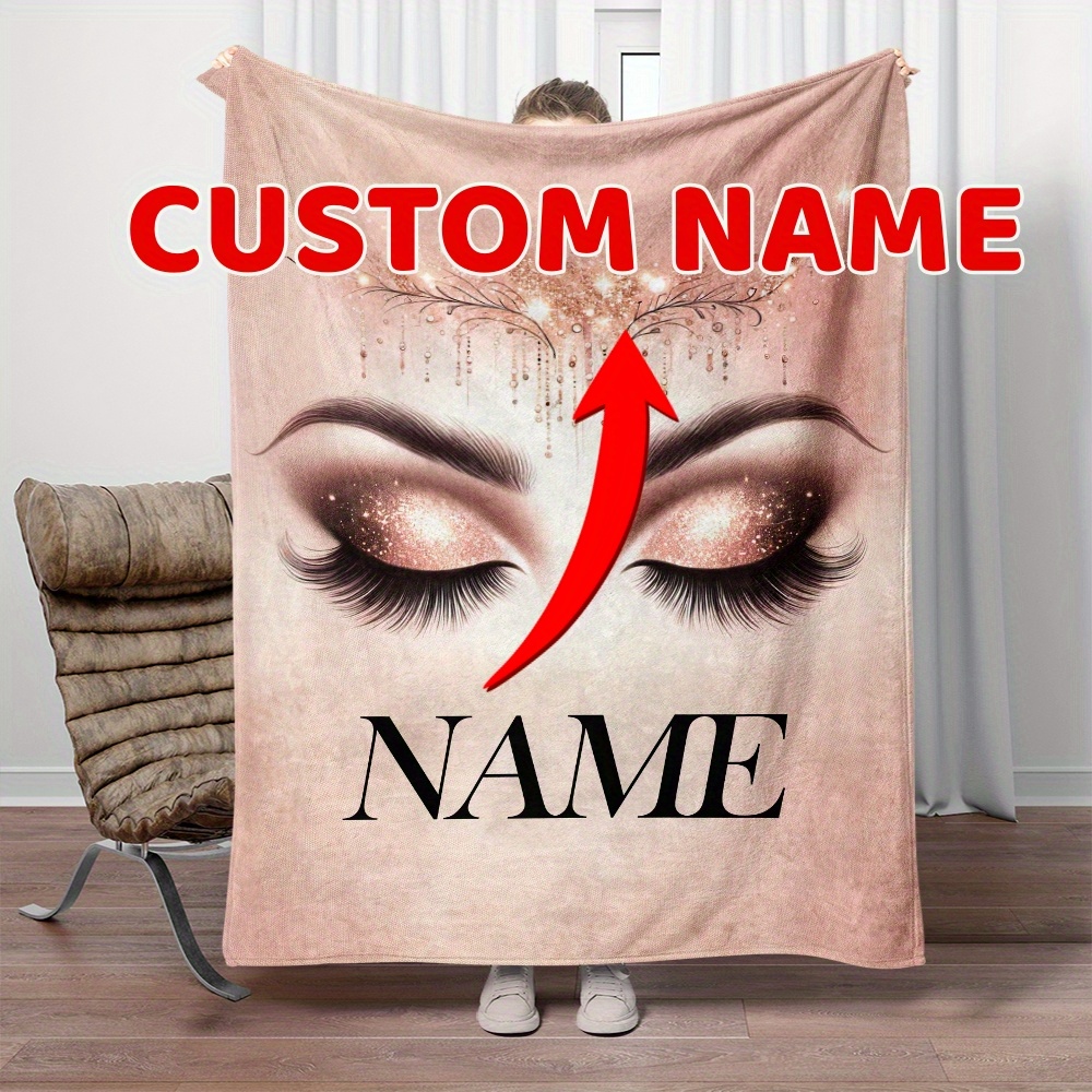 

Personalized Custom Name Blanket - Soft & Lightweight Flannel Throw For Couch, Bed, Travel, Camping | Digital Printed Fleece | Machine Washable | All Comfort