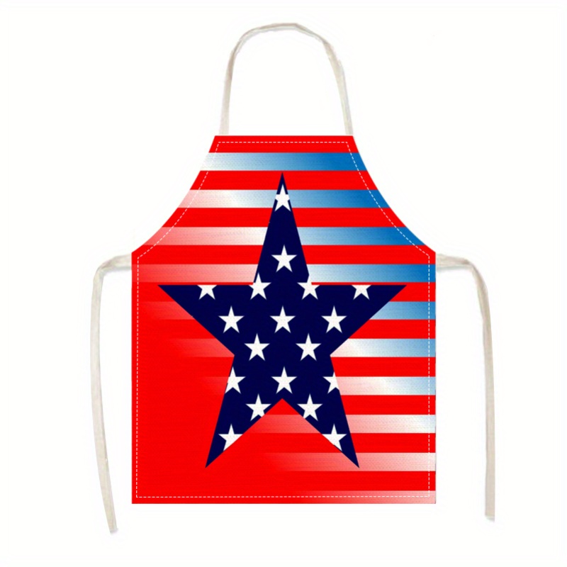 

1pc Patriotic Soldier Memorial Apron, Home Cleaning Apron / Outdoor Waist Skirt, Work Uniform, Party Decoration, Holiday Gift