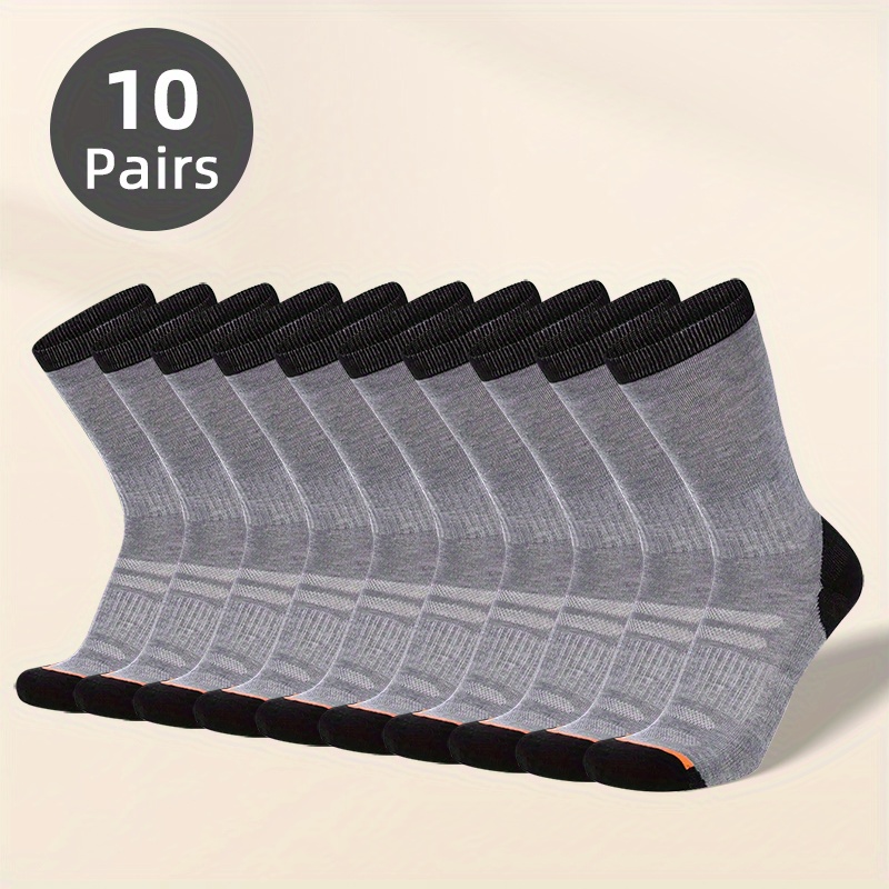 10/30 Pairs Men's Long Socks, Crew Sports Tube Socks, Socks For Men, Mens Socks, Daily Wear Socks, Athletic Socks, Simple Style, Classic Design, Stretchy Socks, Comfortable Fit, Men's Footwear, Multipack Socks, Office Workers, Gym Enthusiasts