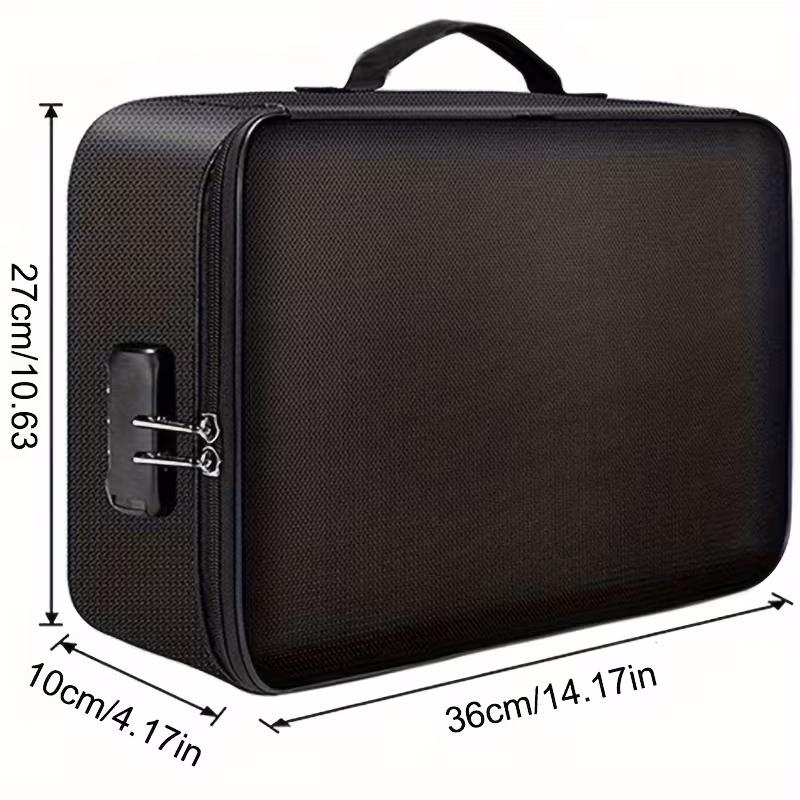 secure fireproof document bag with lock pouch resistant multi layer storage for files certificates portable organizer for home Product details 3