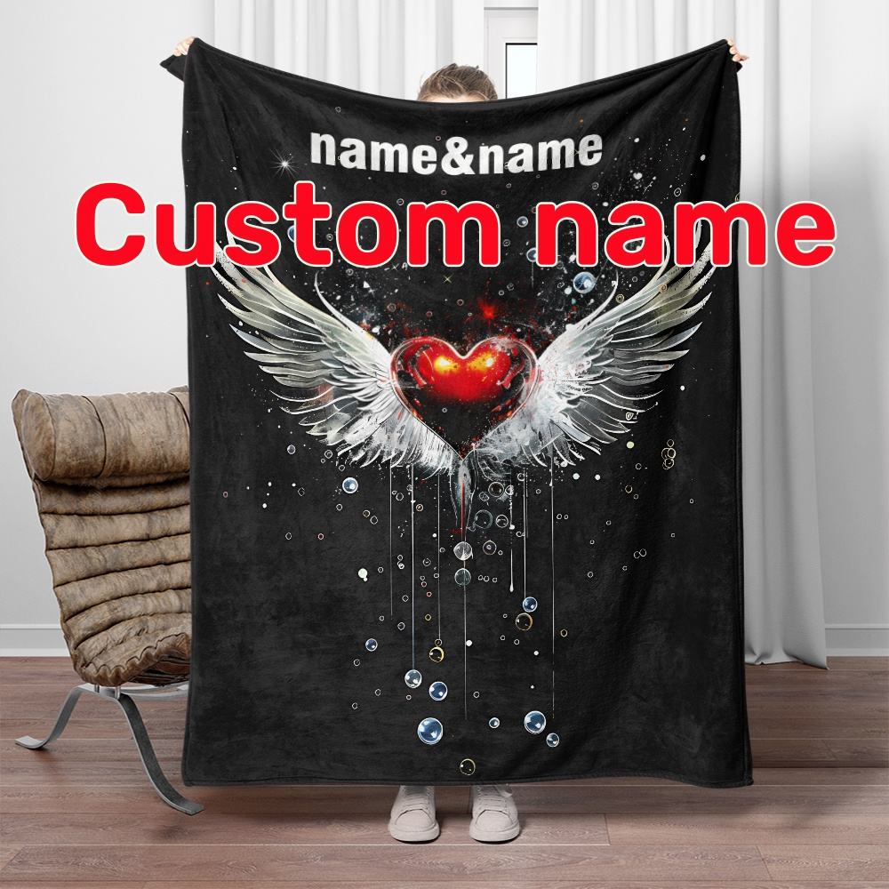 

1pc Name Blanket, Personalization Portable Blanket, Blanket For Sofa, Bed, , , , , , , And Bed - And Flannel Blanket