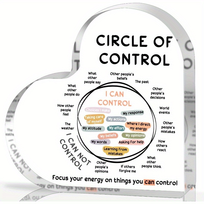 

Acrylic Circle Of Control Sign For Mental Health Awareness - School Counselor Office Decor, Anxiety Treatment Symbol, Essential Counseling Office Decoration