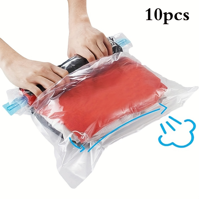 

10pcs Space Saving Travel Storage Bags Set, 6 Small (13.77x19.68 Inches) & 4 Large (19.68x27.56 Inches), Vacuum Seal Compression Bags