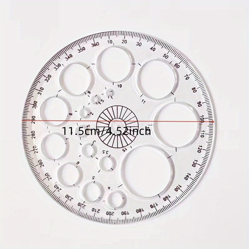 

1pc Stationery Round Ruler Transparent Template Circle Patchwork Foot Office And School Drafting Supplies Rulers