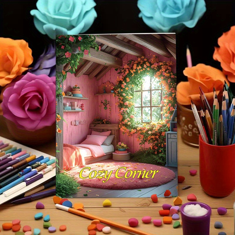 

1 Adult Coloring Book - 22 Pages, Upgraded With Vibrant Pink Shed Scene - Ideal For Relaxation & , Perfect Birthday Or Holiday Gift, Coloring Books For Adults