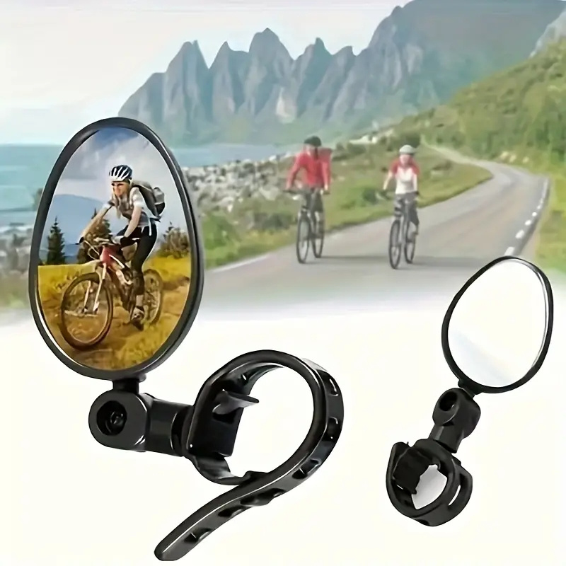 

2-pack Bike Mirrors, Wide Angle Convex Mirror, Bicycle Reflector Flat Rear View Mirror, 7.3 Cm X 13.5 Cm Adjustable Cycling Safety Accessories For Road Mountain Bikes