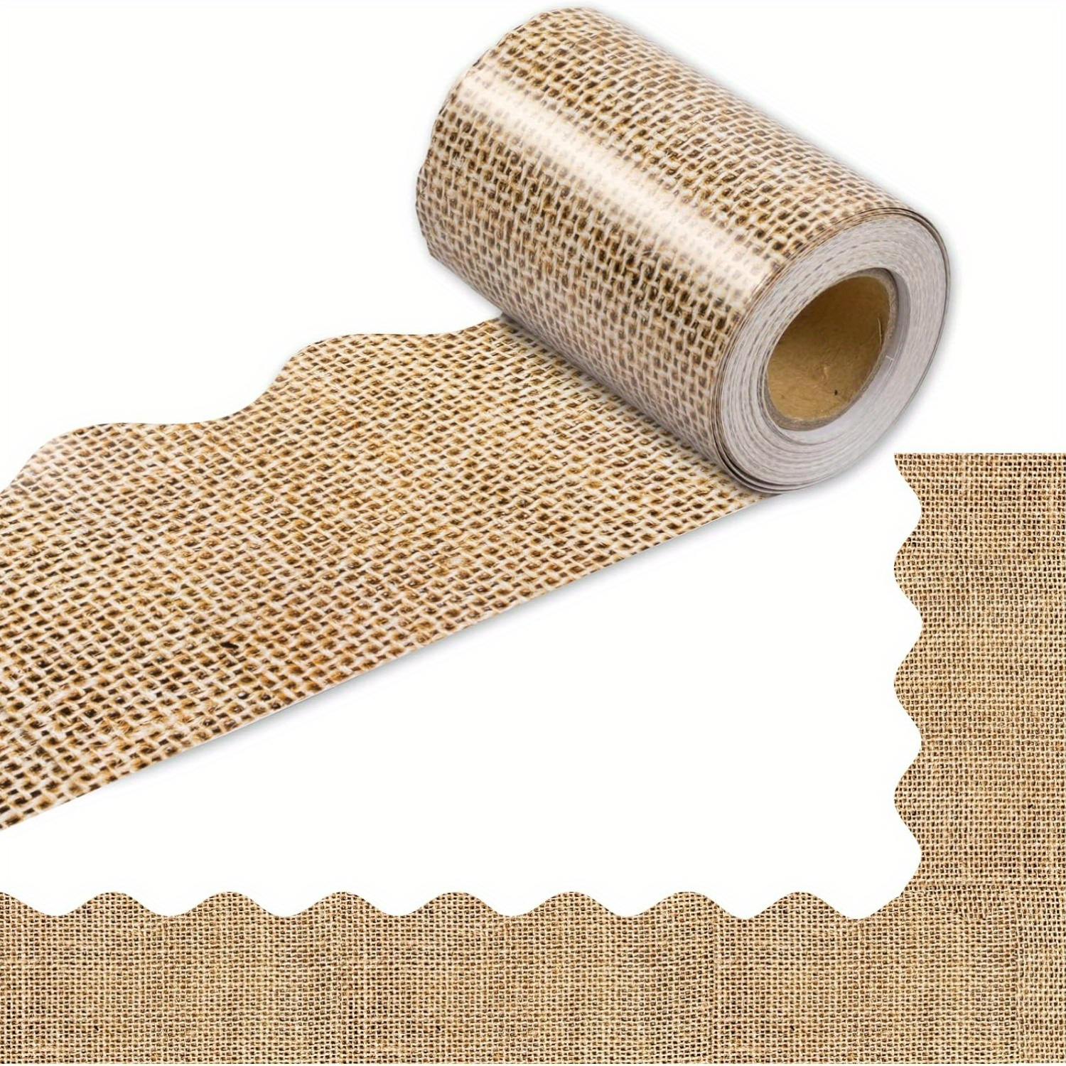 

Burlap Scalloped Border Trim For Bulletin Boards - 72ft Roll, Perfect For Classroom Chalkboards & Office Decor Office Wall Decor For School