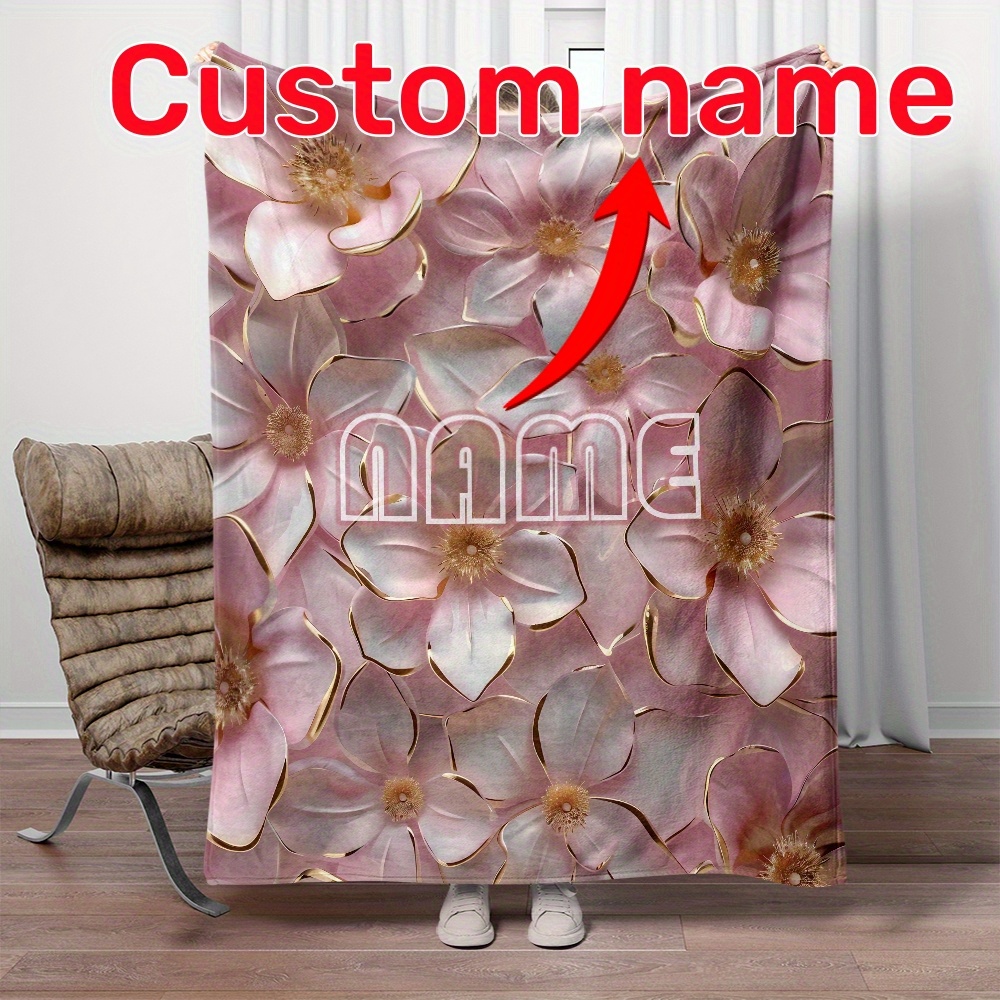 

1pc Name Blanket, Personalization Portable Blanket, Blanket For Sofa, Bed, , , , , , , And Bed - And Flannel Blanket