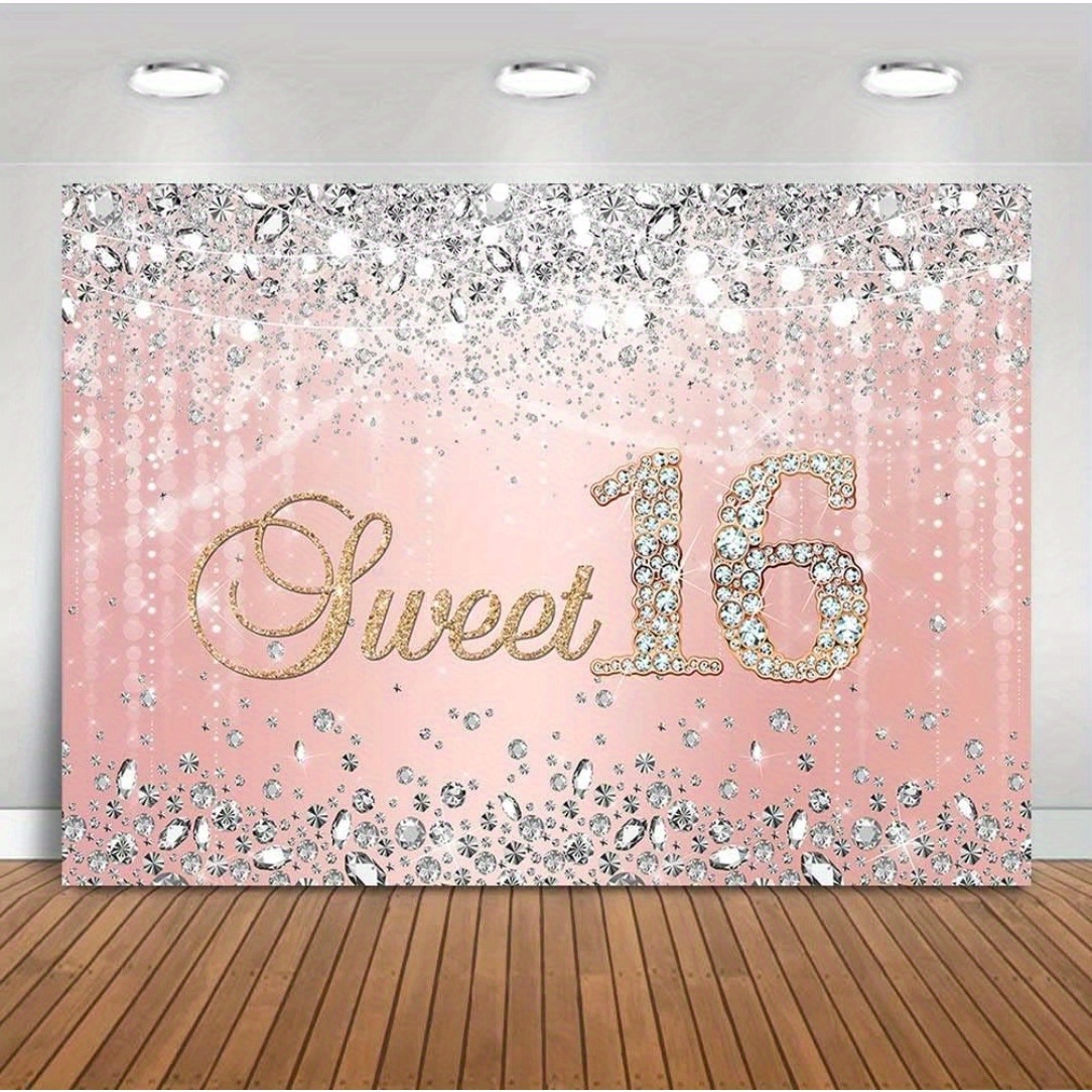 1pc 5.9 X 3.6 Ft Sweet Birthday Backdrop Rose Gold Princess Sweet