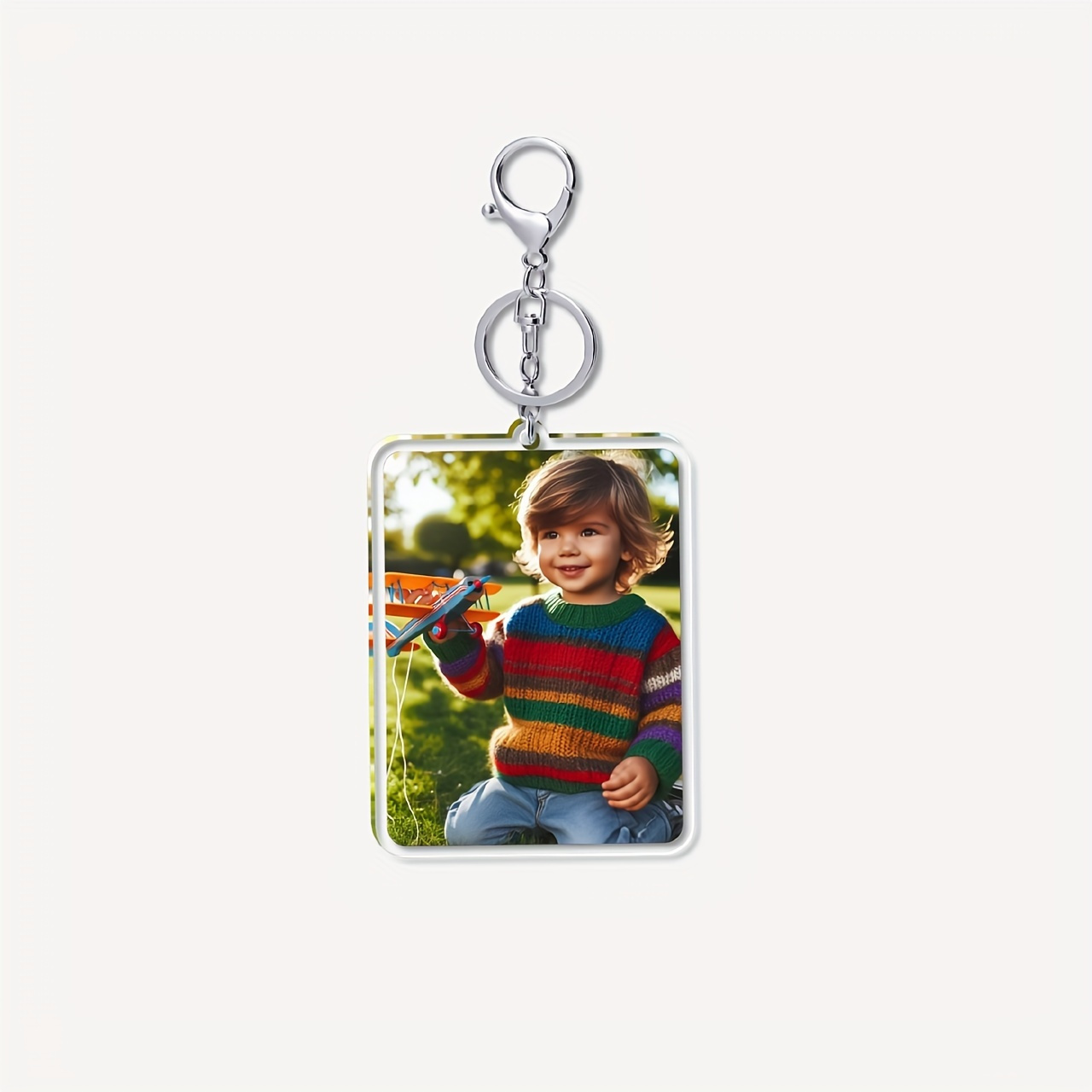 

Personalized Acrylic Keychain With Photo Customization, Durable Car Keyring For Family, Couples, Best Friends Clear Rectangle Pendant With Lobster Clasp For Backpacks And Purses