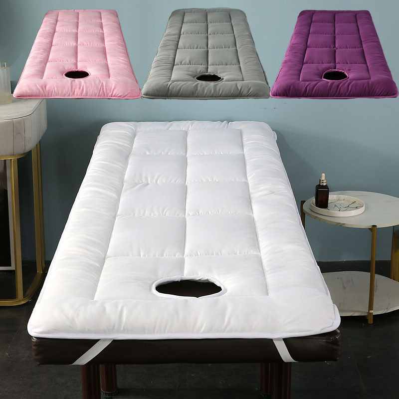 

Spa Massage Table Pad With Face Breath Hole, Soft And Comfortable Thick Facial Bed Mat Cover