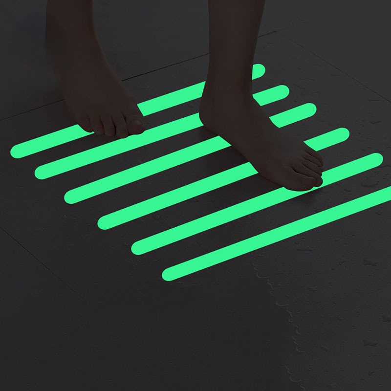 24pcs luminous non slip bathtub stickers anti slip shower strips for bathroom boats stairs pool safety glow in the dark   treads details 1