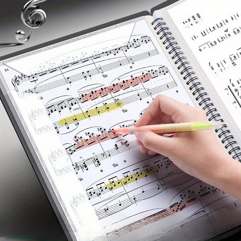 

20/30 Pages Sheet Music Folder Extended Piano Sheet Music Folder, A4 Size Black Double-sided Writing Choir Folder For Marching Band Piano