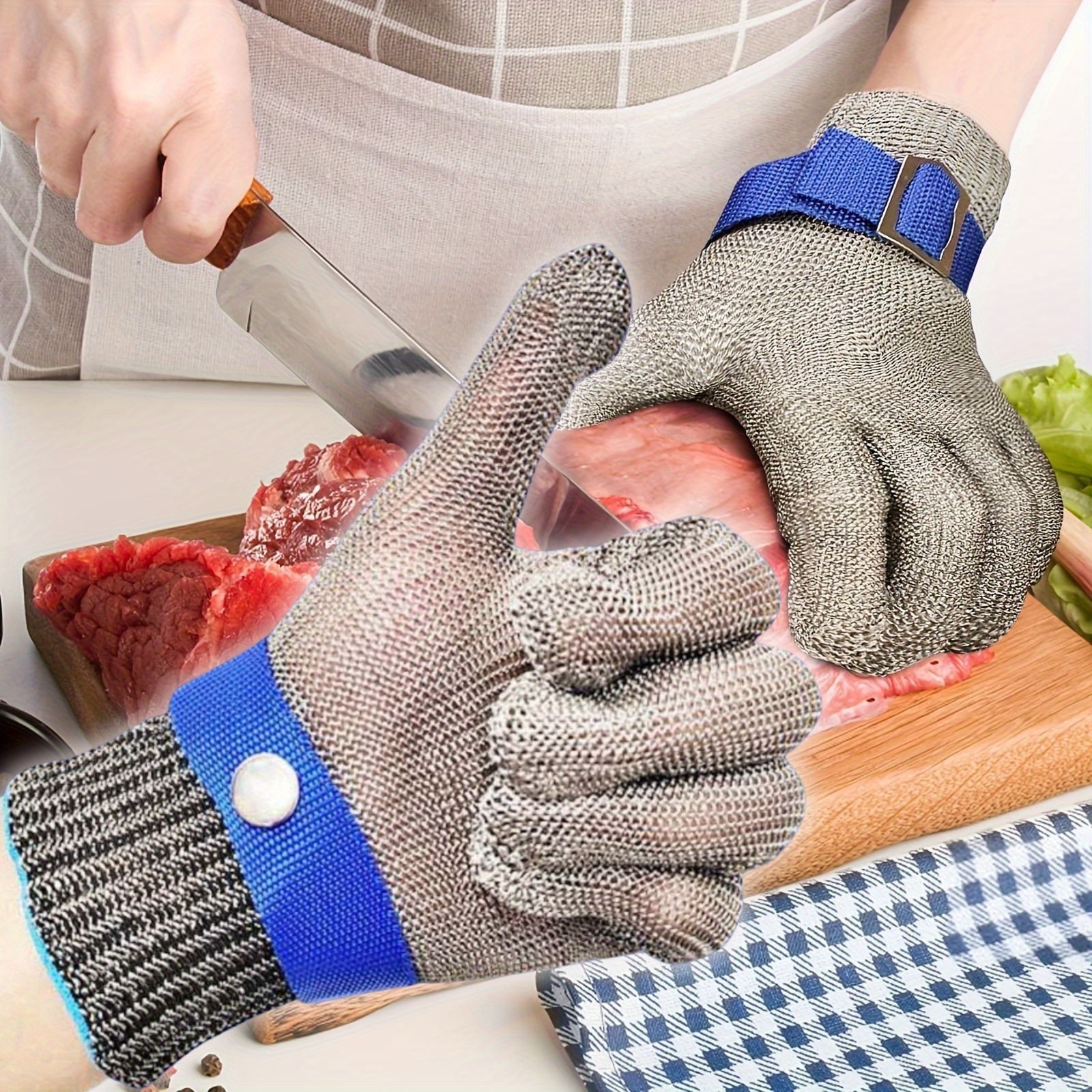 2 in 1   wire dishwashing gloves non slip lightweight   for kitchen cleaning breathable housework brush gloves details 0