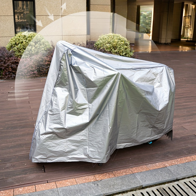 

1pc Motorbike Pe Film Sunproof Waterproof Electric Bicycle Rain Cover Car Cover Dust Cover