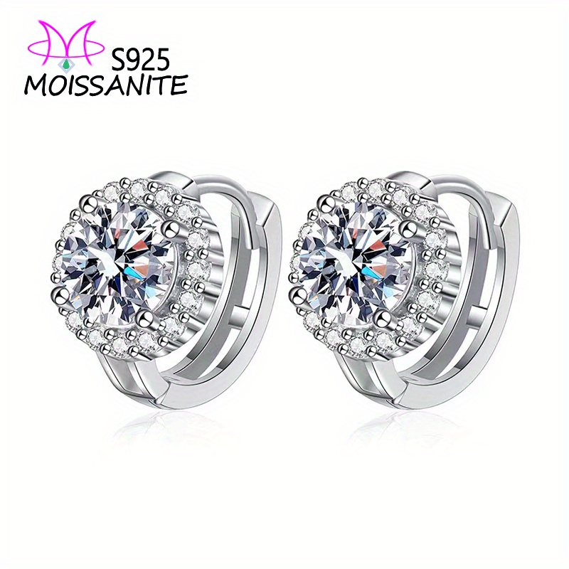 

S925 Sterling Silver Moissanite Sunflower Hoop Earrings Ear Buckle Jewelry, Suitable For Engagement, Wedding, Bridal Wearing, Valentine's Day Festival Party Jewelry Gifts For Women And Men