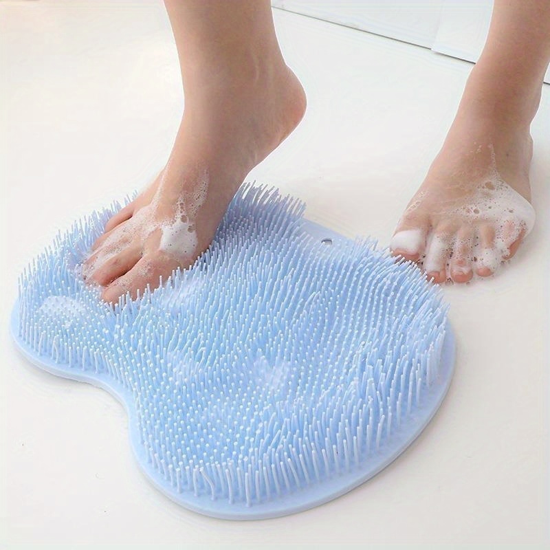 

1pc Silicone Bath Mat - Back & Foot Scrubber, Non-slip Massage Pad For Shower