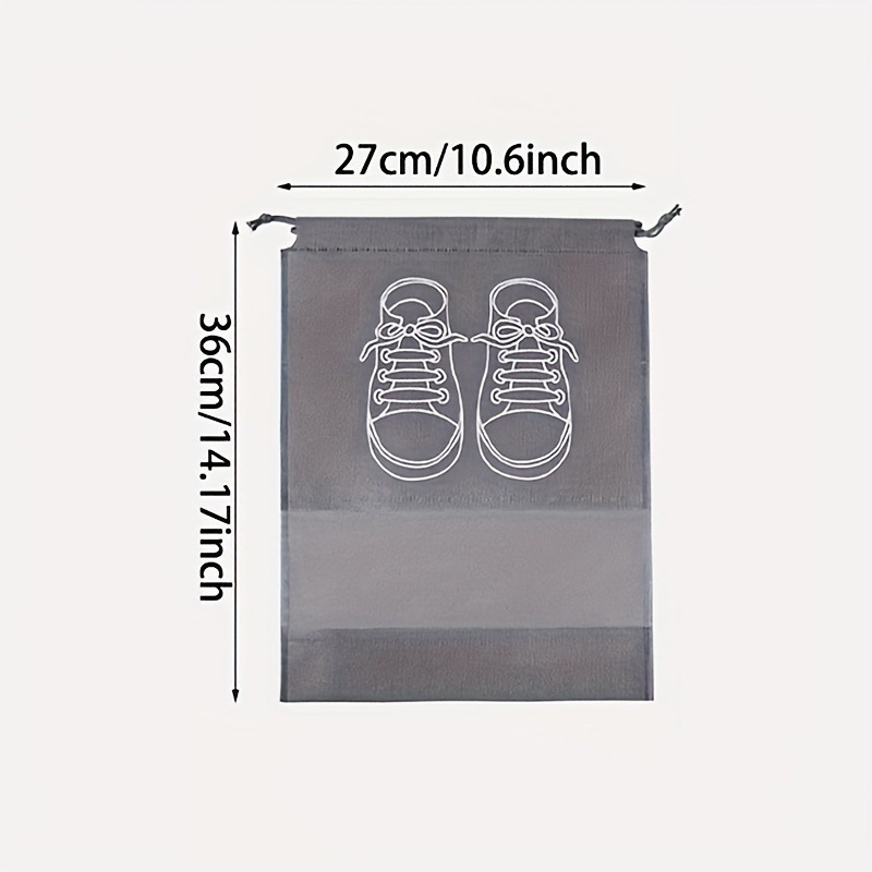 10pcs Portable & Durable PP Shoe Storage Bags - Space-Saving Design with Clear Viewing Window, Ideal for Travel & Organization, Polyester Material, Easy to Clean, Shoe Organization | Sleek Storage Bags | Durable Fabric