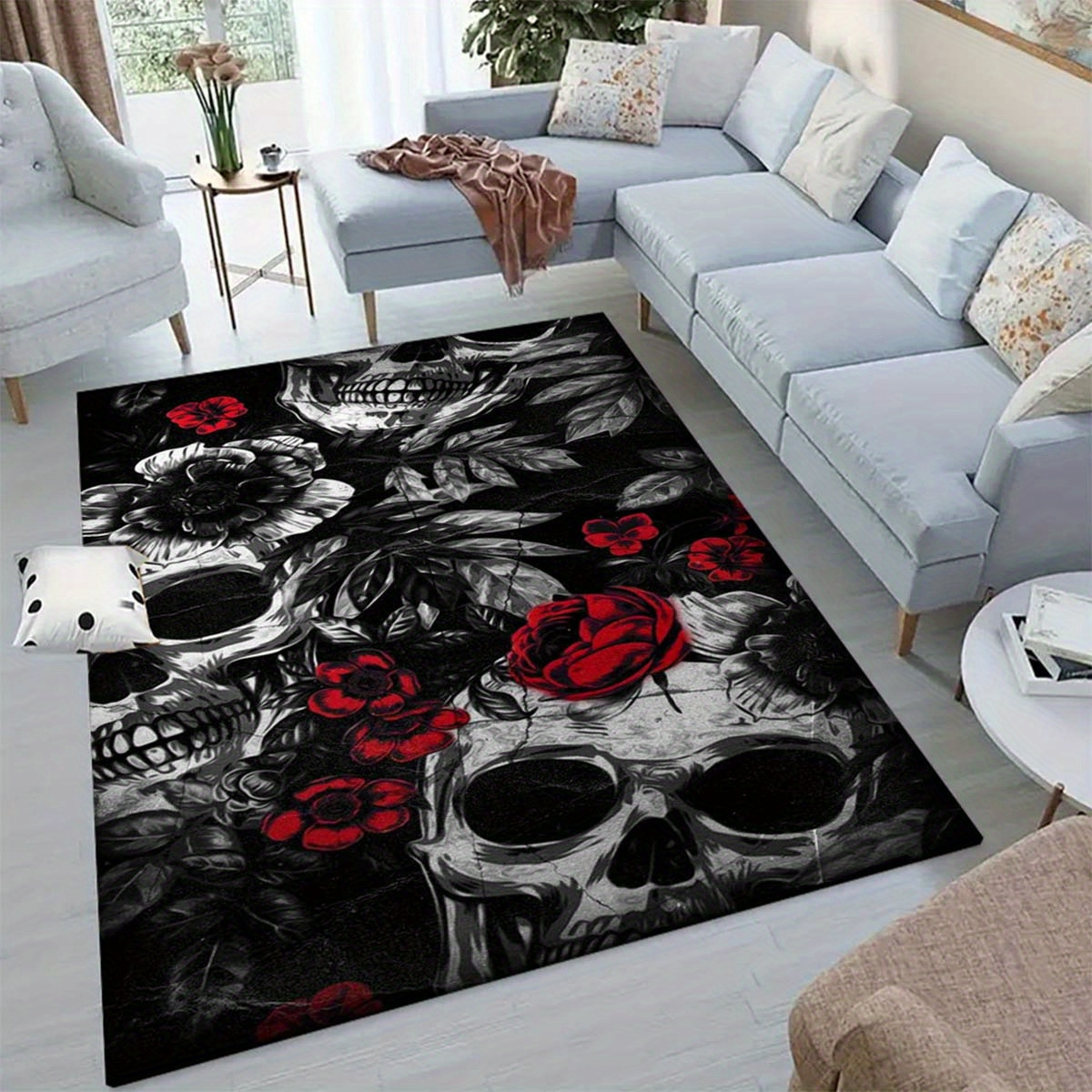 

Rose Non-slip Polyester Area Rug, 100% Polyester, Machine Washable, Waterproof, Indoor/outdoor Carpet For Living Room, Bedroom, Patio, Garden Decor - Large Size (area > 2.16m², Longest Side ≥1.8m)