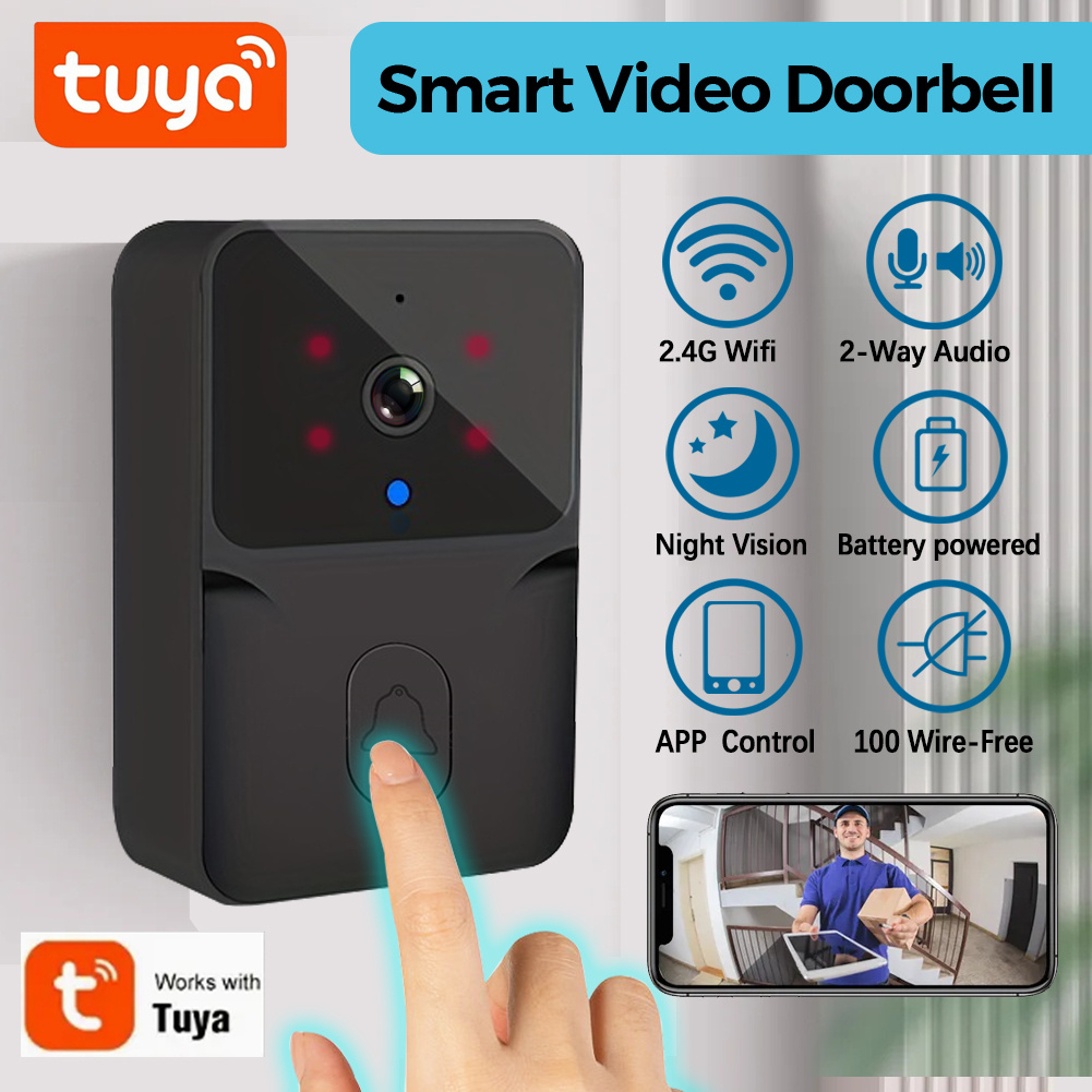 

1pc Smart Video Doorbell, Hd Security Camera With Night Vision, Motion Sensor, 2-way Audio, Wireless, Rechargeable Battery, Controlled Via App For Home Safety