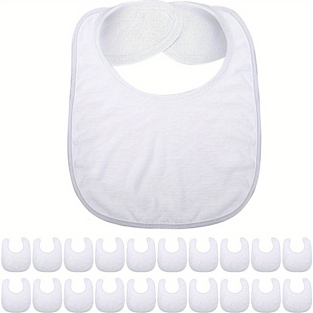 

20 Pack Uncharged Fabric Sublimation Blanks Bibs - Reusable & Washable White Bibs For Decorating