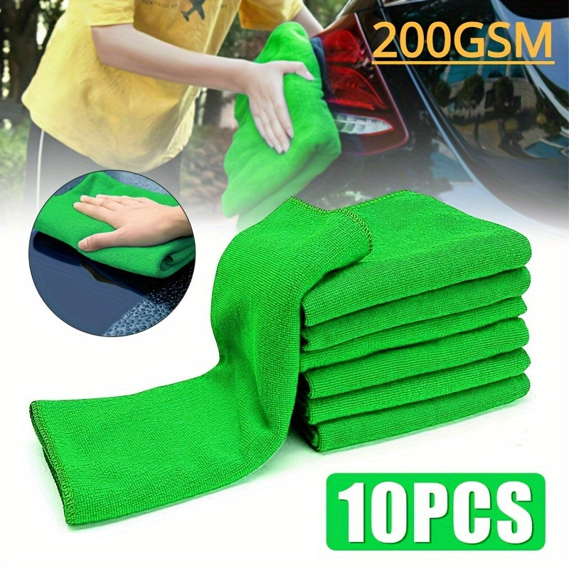 

10 Pack Microfiber Chamois Towels For Car Cleaning, Ultra Fine Glass And Household Dusting Cloths, Multi-purpose Automotive And Motorcycle Washing Accessories