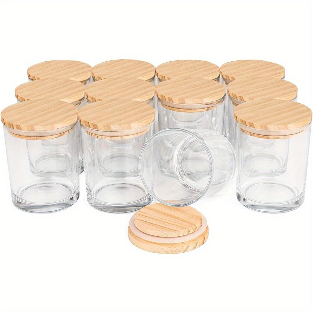 

16-piece 7oz Frosted Glass Candle Jars With Wooden Lids - Dishwasher Safe, Shatterproof Containers For Candles, Spices & More - Elegant Home Decor