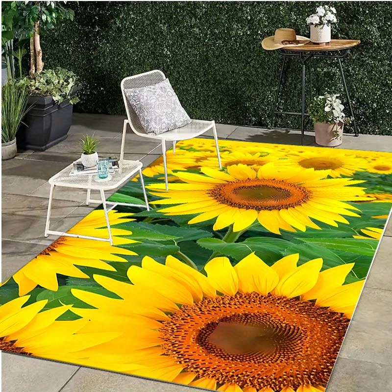 

Sunflower Crystal Velvet Area Rug - Soft, Durable & Machine Washable For Living Room, Bedroom, Kitchen, Or Outdoor Use