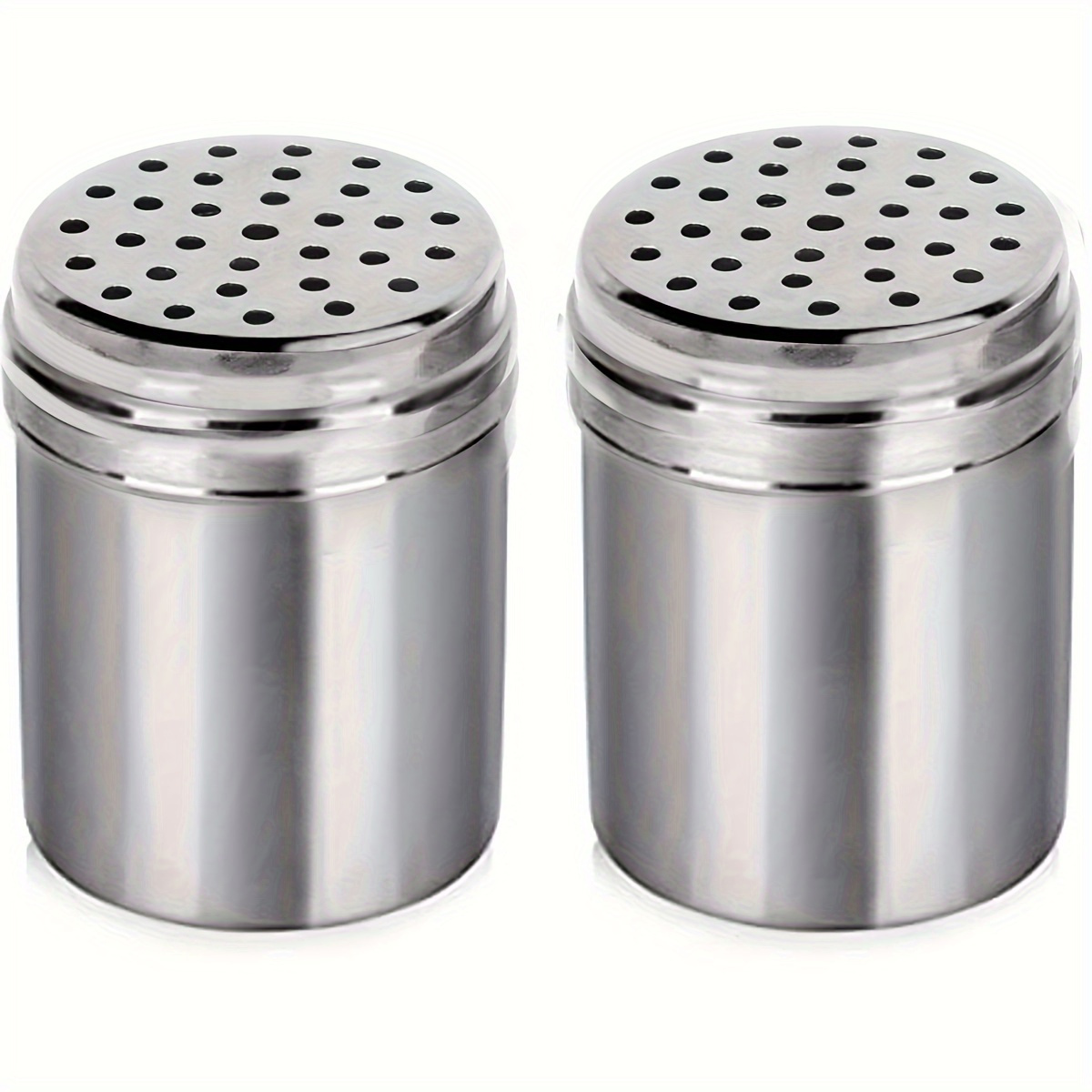 

2pcs Food Service Stainless Steel Salt Pepper Dredge Shaker