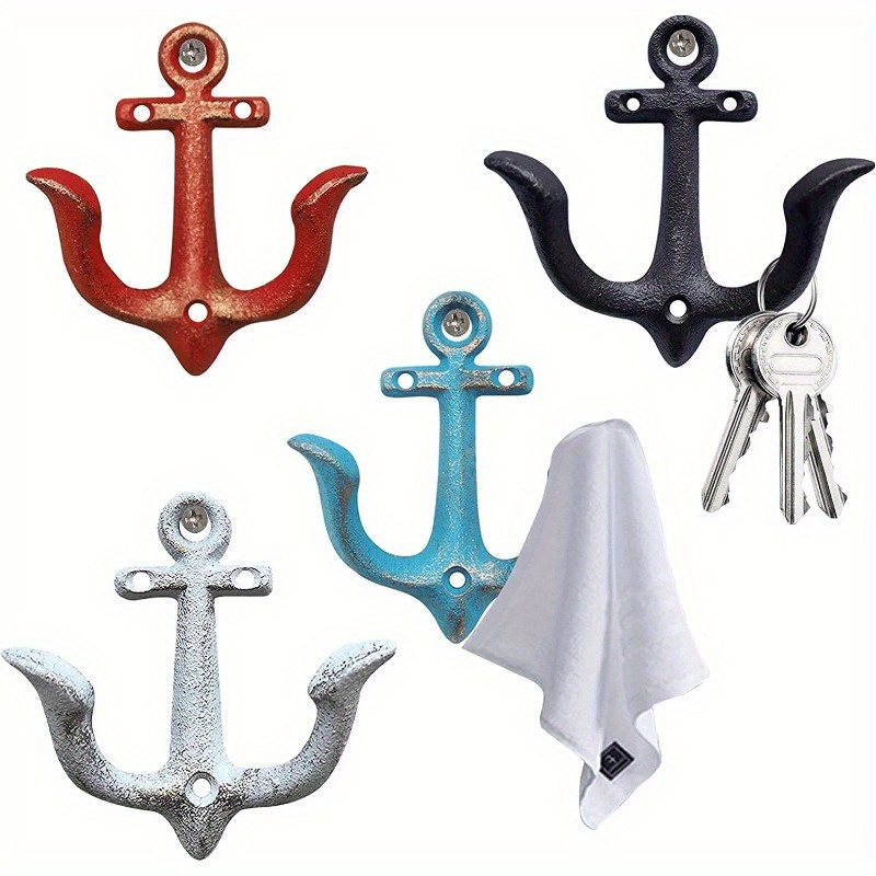 

1pc Anchor Shape Metal Hooks, Industrial Style, Wall-mounted Storage Hook For Towels, Coats, Keys, Nautical Themed Home Decor Hooks
