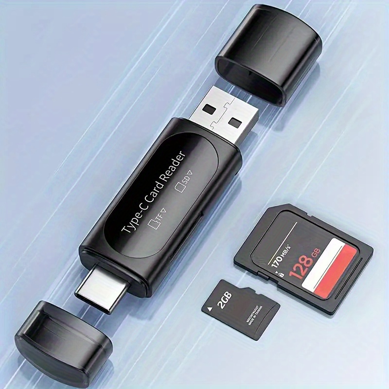 4 in 1 usb mini sd card reader with   slots type c usb a adapter for pc macbook galaxy tablet more no battery needed memory card expansion compact storage solution dual slot reader memory card reader