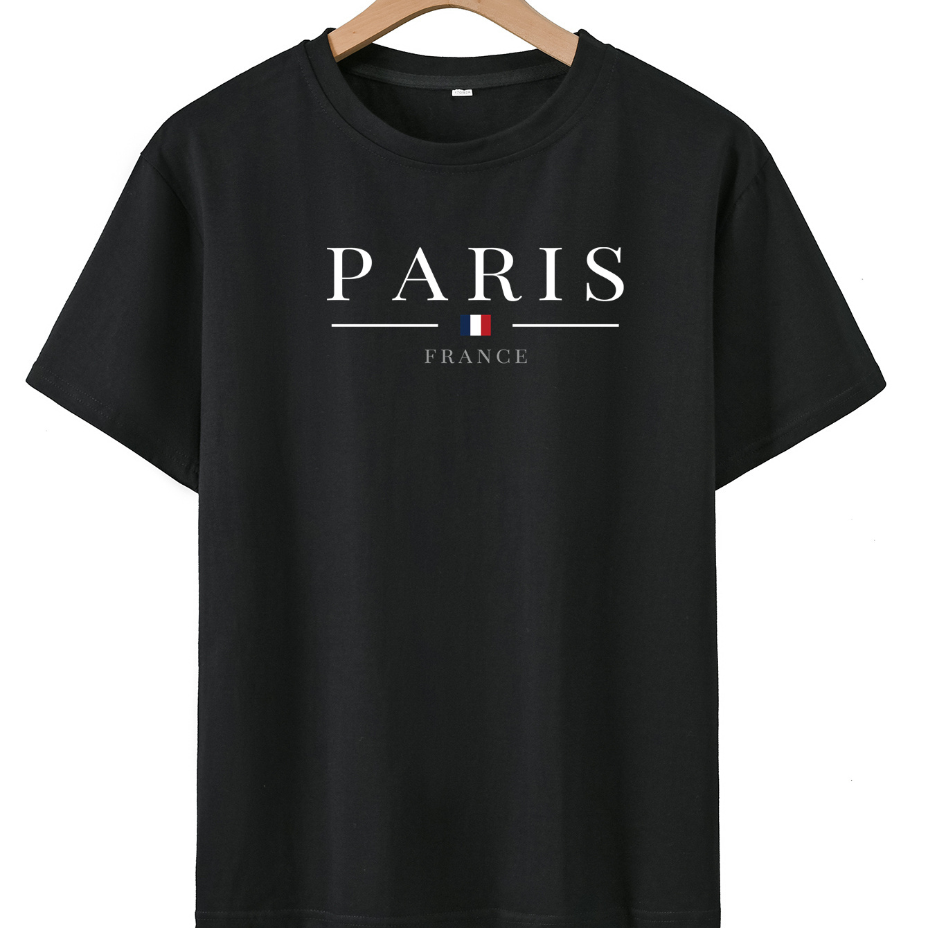 

T-shirt à col rond imprimé PARIS, hauts à manches courtes, vêtements d'été et de printemps pour garçon